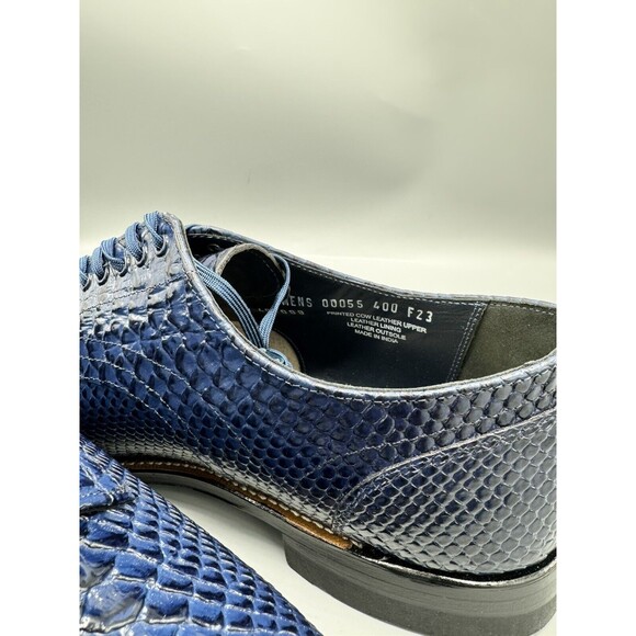 Stacy Adams Men\'s Madison Oxford Anaconda Print Shoes, Blue, Size 12 D main image 10